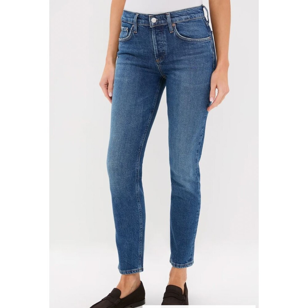 AGOLDE Cocktail Ankle Jeans Medium Blue Wash Skinny Size 25 Button Fly NEW
